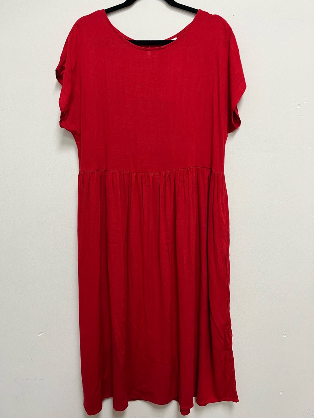 NWT LuLaRoe Lorene Vibrant Red Short-Sleeve Midi Dress